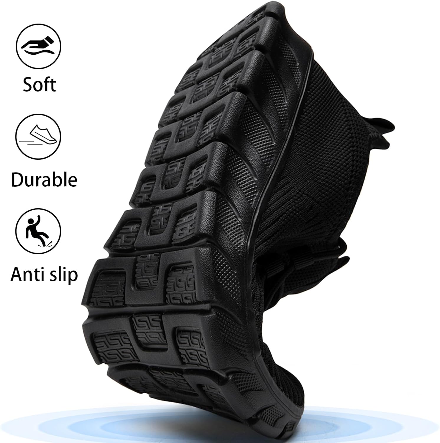 EKRBXA Men Tennis Shoes Running Shoes - Gym Sneakers Shoes Walking Workout Shoes Non Slip Walking Athletic Slip on Breathable Mesh Comfortable Lightweight Casual Fashion Sports Shoes Black 12 - Image 7