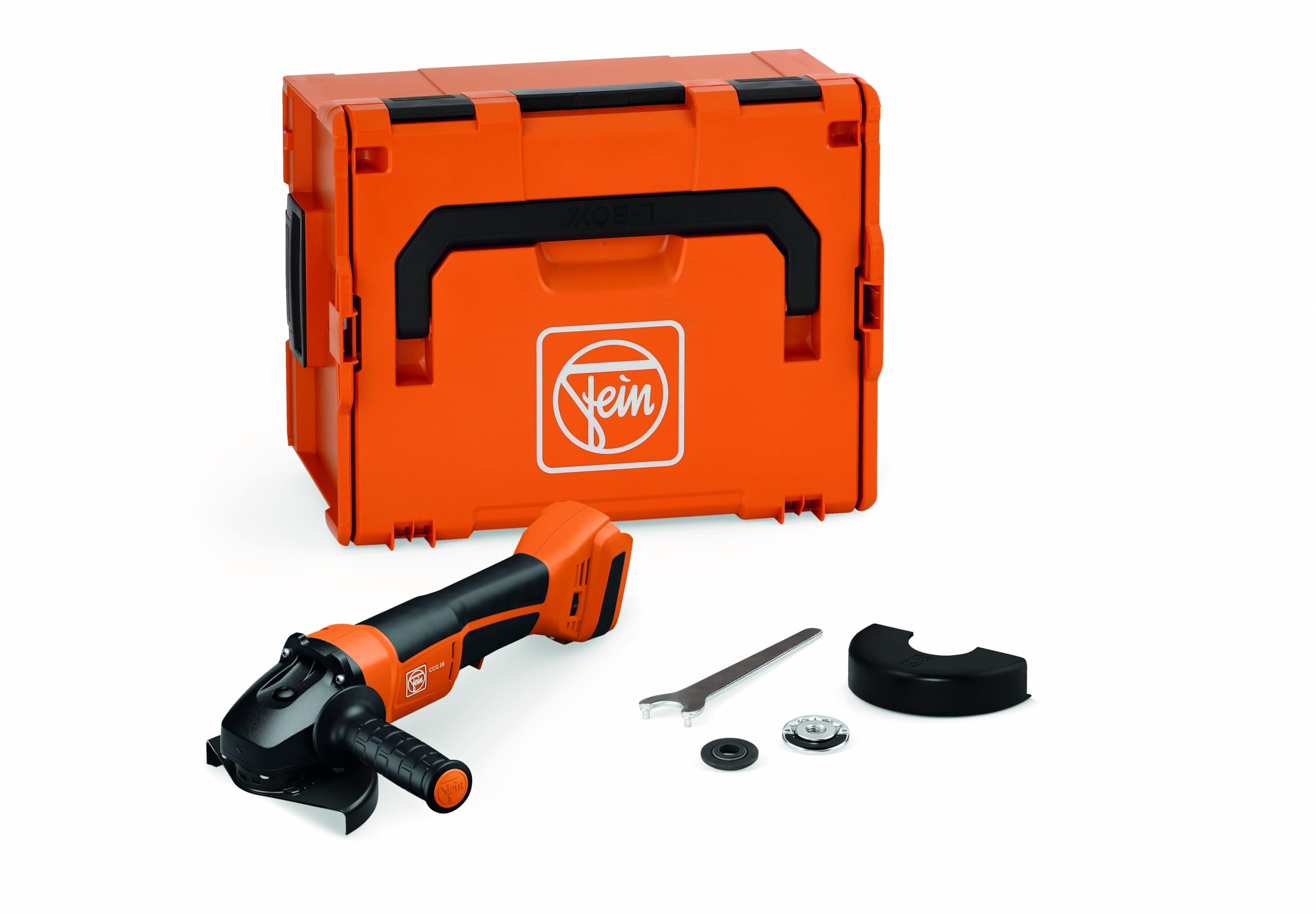 FEIN Amoladora angular batería Ø115 mm, CCG18-115-12 PD AS,18V, gran potencia y duración, para aplicaciones universales, motor sin escobillas, sin batería y cargador, con interruptor de hombre muerto