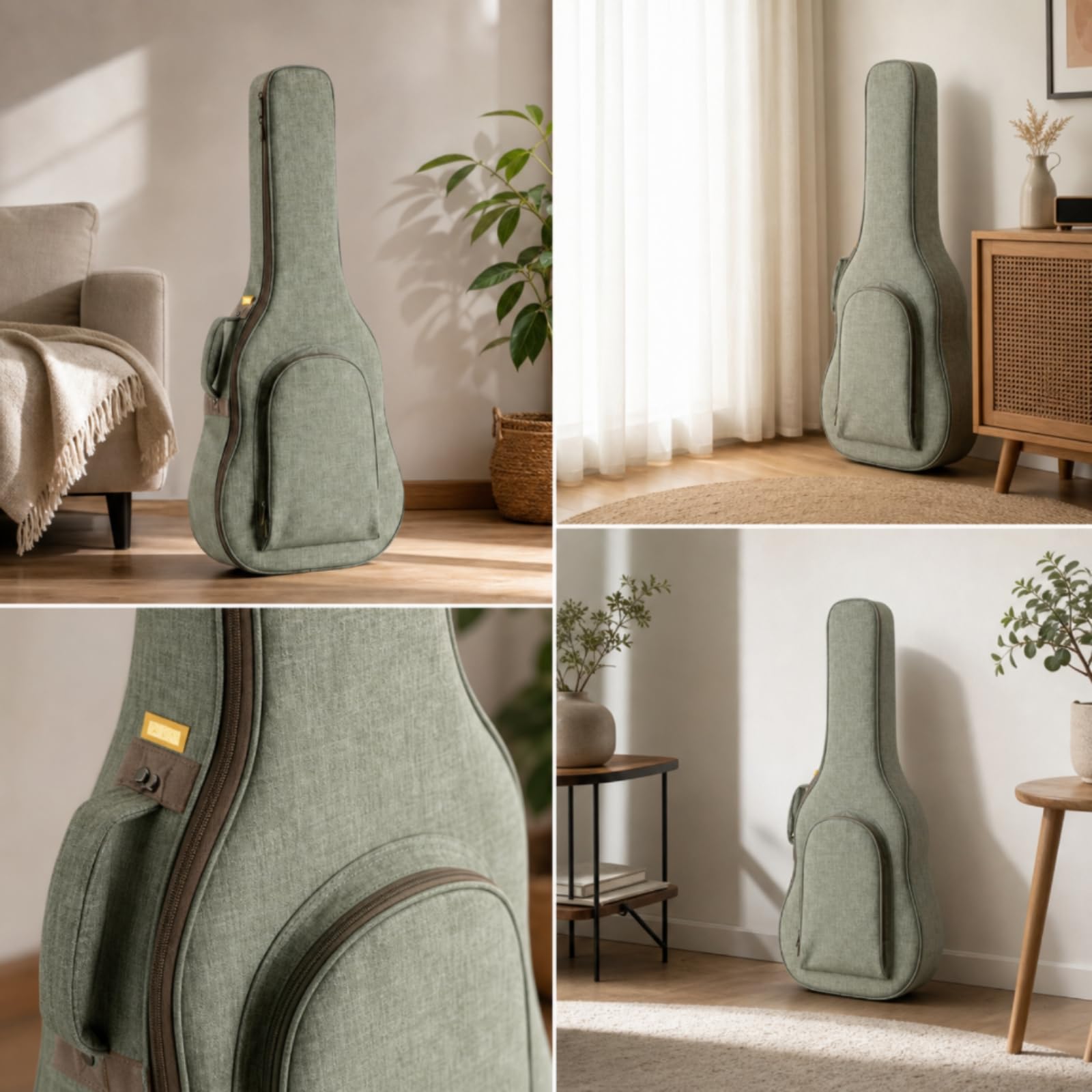 Akustikgitarrentasche wasserabweisend Akustikgitarren-Instrumententasche tragbar Akustikgitarren-Tasche für Proberaum, Array, Teebraun
