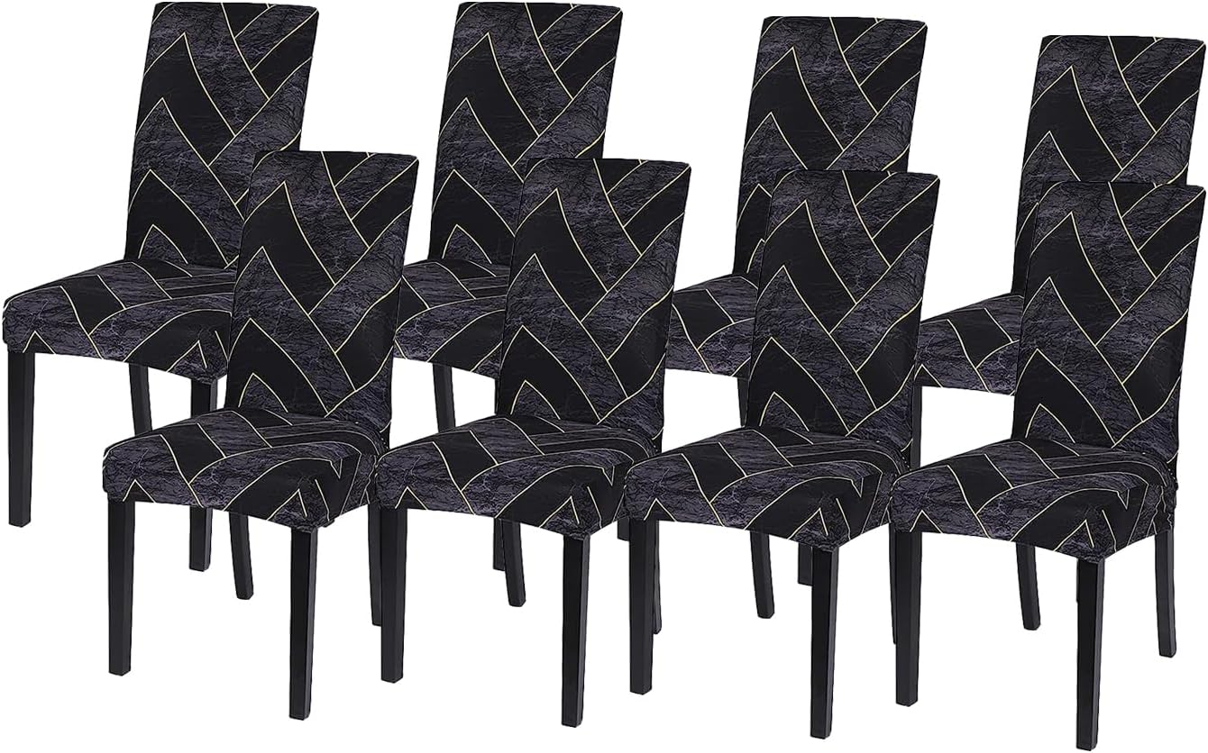 Dining Room Chair Covers Stretch Parsons Chair Slipcovers for Dining Room Chair |Elastic Chair Cover |Stretchable Dining Chair Cover |Removable |Washable|Set of 8|