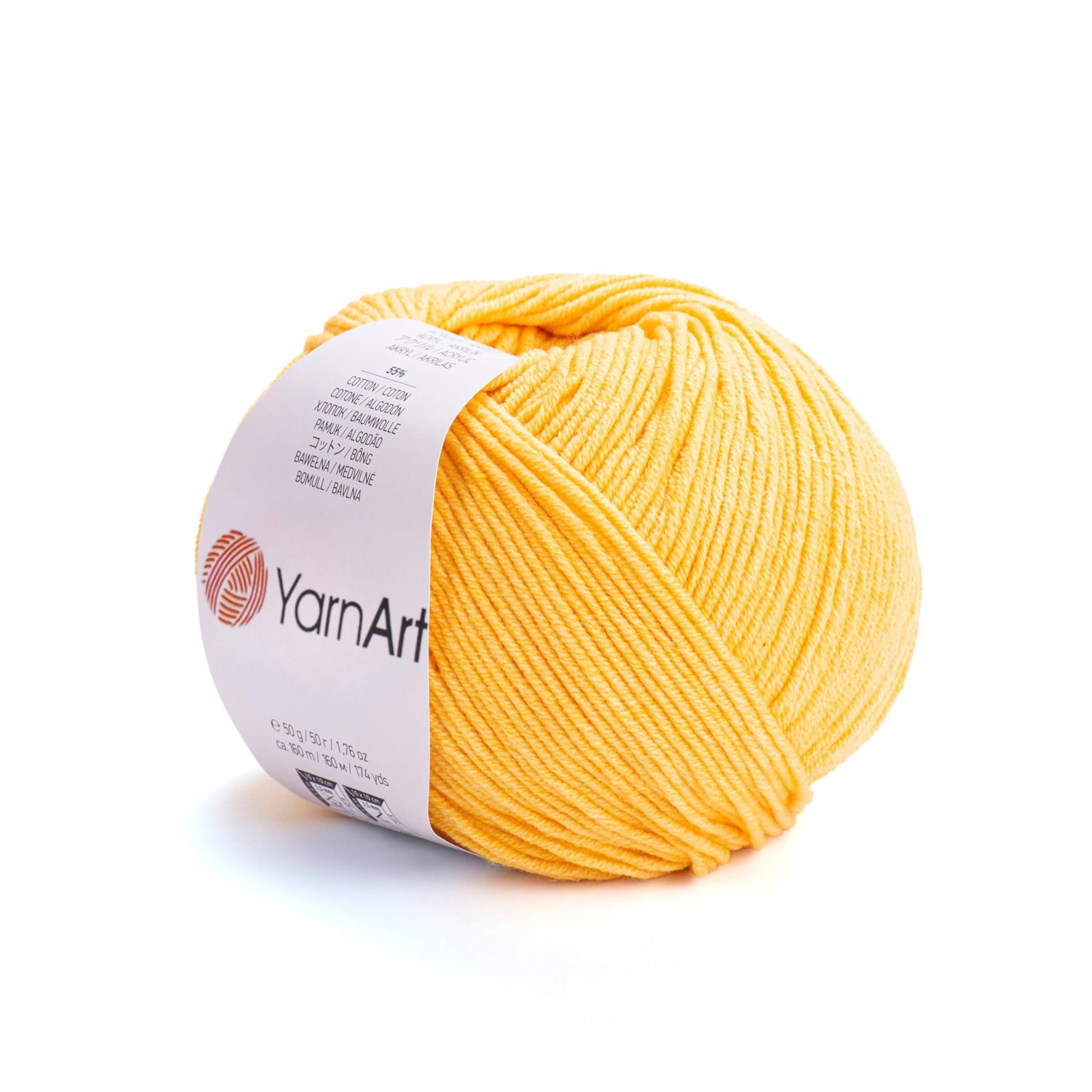 YarnArt Cotton Blend Amigurumi Yarn –Cotton Acrylic Yarn for Knitting and Crocheting, DK Weight/Light Worsted Yarn for Amigurumi, Baby Items and Garments