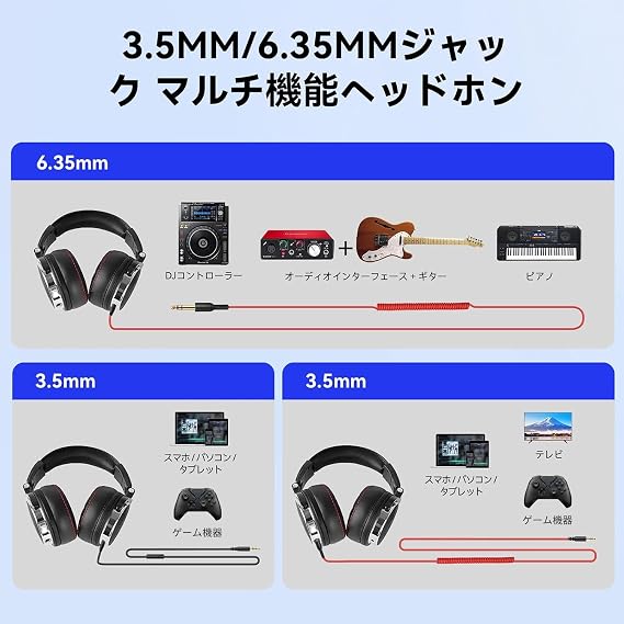OneOdio Pro50 Hi-Res Headphones Wired 50mm Drivers Professional Monitoring Headphones For DJ Use Sealed Type For Studio/Instrument Practice/Mixing/TV Viewing/Movie Watching Black