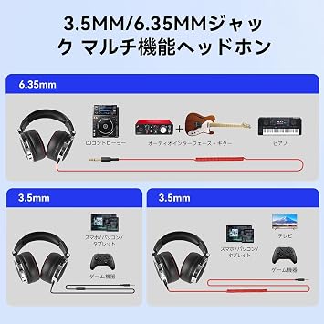 OneOdio Pro50 Hi-Res Headphones Wired 50mm Drivers Professional Monitoring Headphones For DJ Use Sealed Type For Studio/Instrument Practice/Mixing/TV Viewing/Movie Watching Black