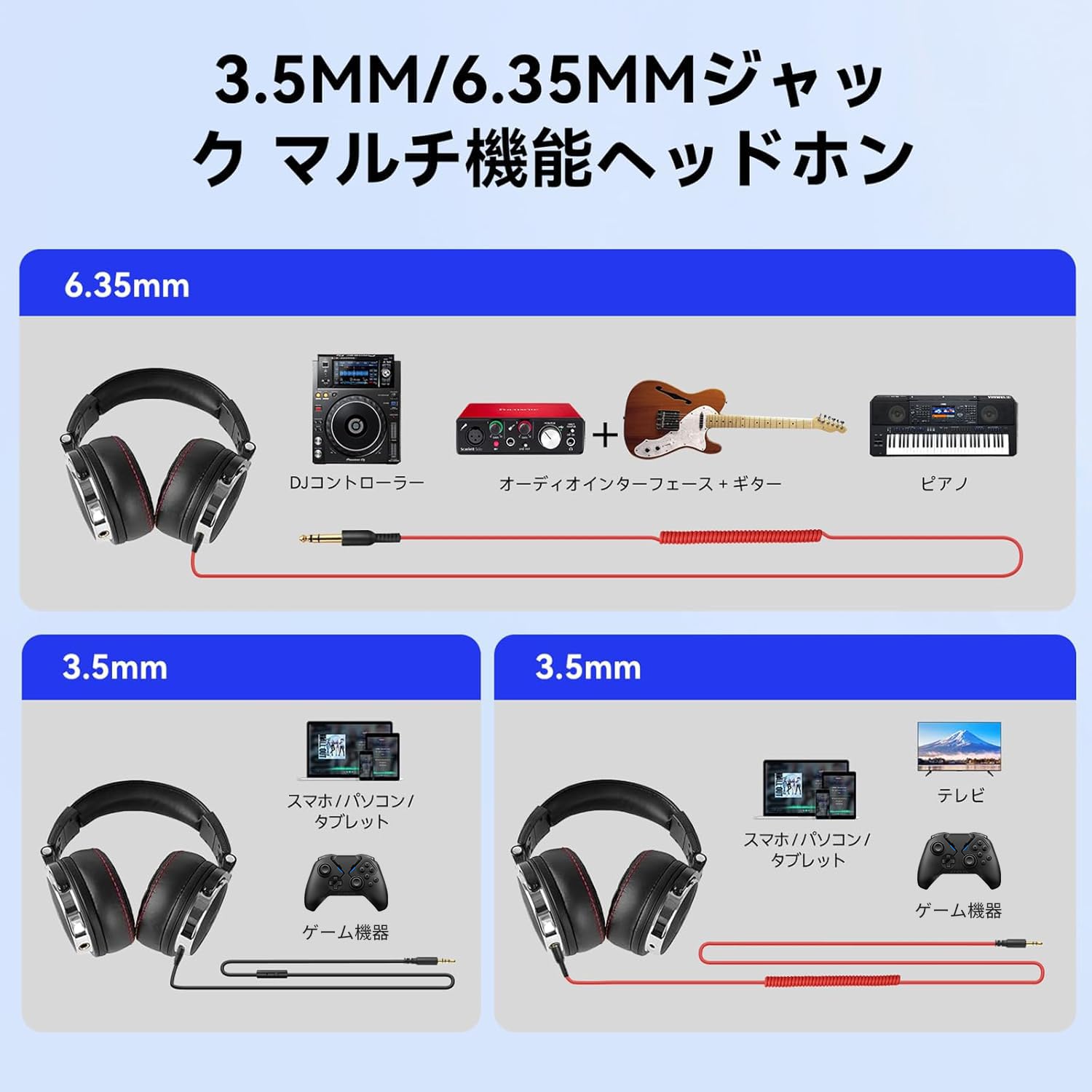 OneOdio Pro50 ハイレゾ 有線ヘッドホン 50mmドライバー