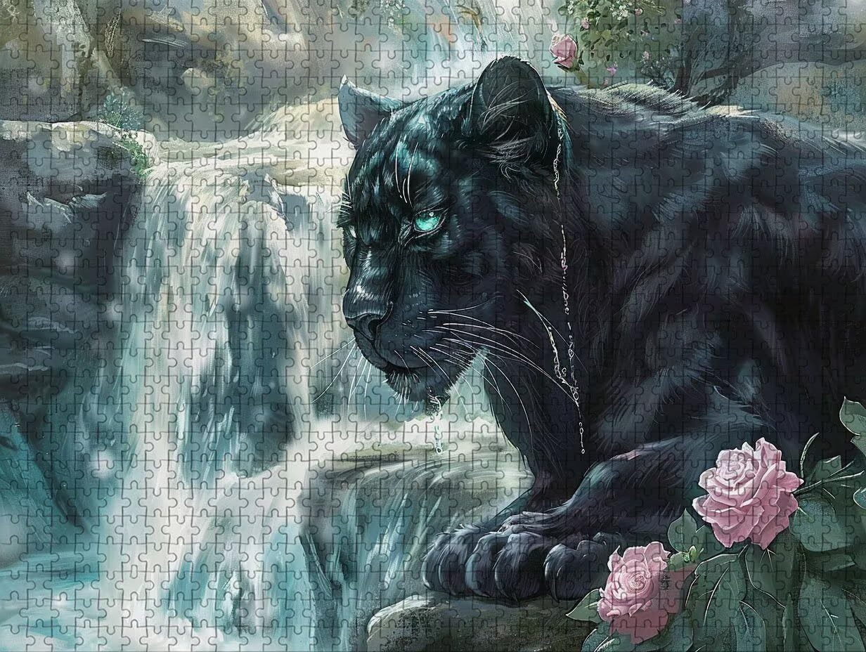 Puzzle 2000 elementów dla dorosłych, lampart, drewniane puzzle, 99 x 71 cm, części ściśle do siebie pasują, dla mężczyzn, kobiet, starszych seniorów, relaks i odstresowanie, prezenty, dekoracja