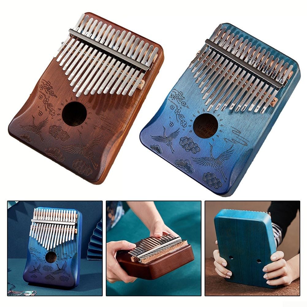 SPORTARC Kalimba - Pianoforte a 17 tasti, strumento a percussione in mogano, Kalimba portatile in legno, 17 toni, 18 x 13 x 3,5 cm ()