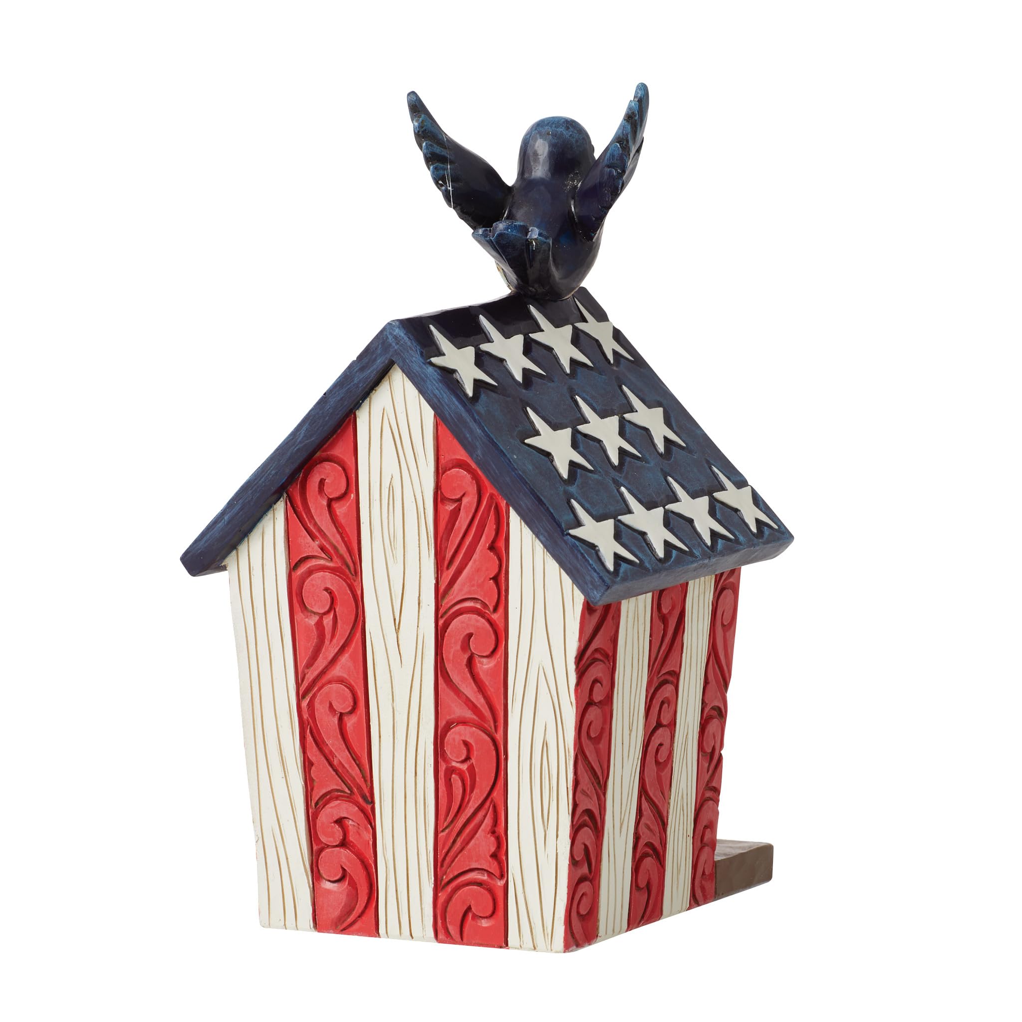 Enesco Jim Shore Heartwood Creek Four Seasons patriotische dekorative Vogelhaus-Figur, 13 cm