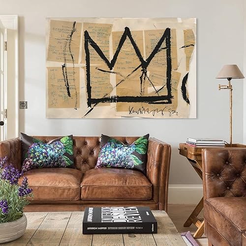 Miniatura 3 de RIUFIN Lienzo impreso para pared, sin título de 1982, graffiti de la corona de la calle, cuadro temático de decoración de fiesta, póster decorativo