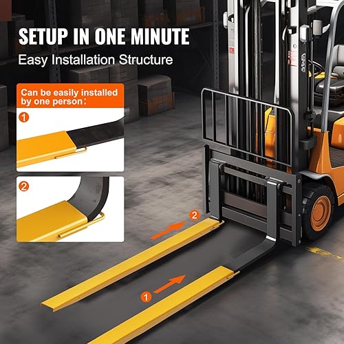 Miniatura 5 de BestEquip Extensiones de horquilla de 96 pulgadas, extensiones de horquilla de 4.5 pulgadas de ancho, extensiones de horquilla de acero resistente,