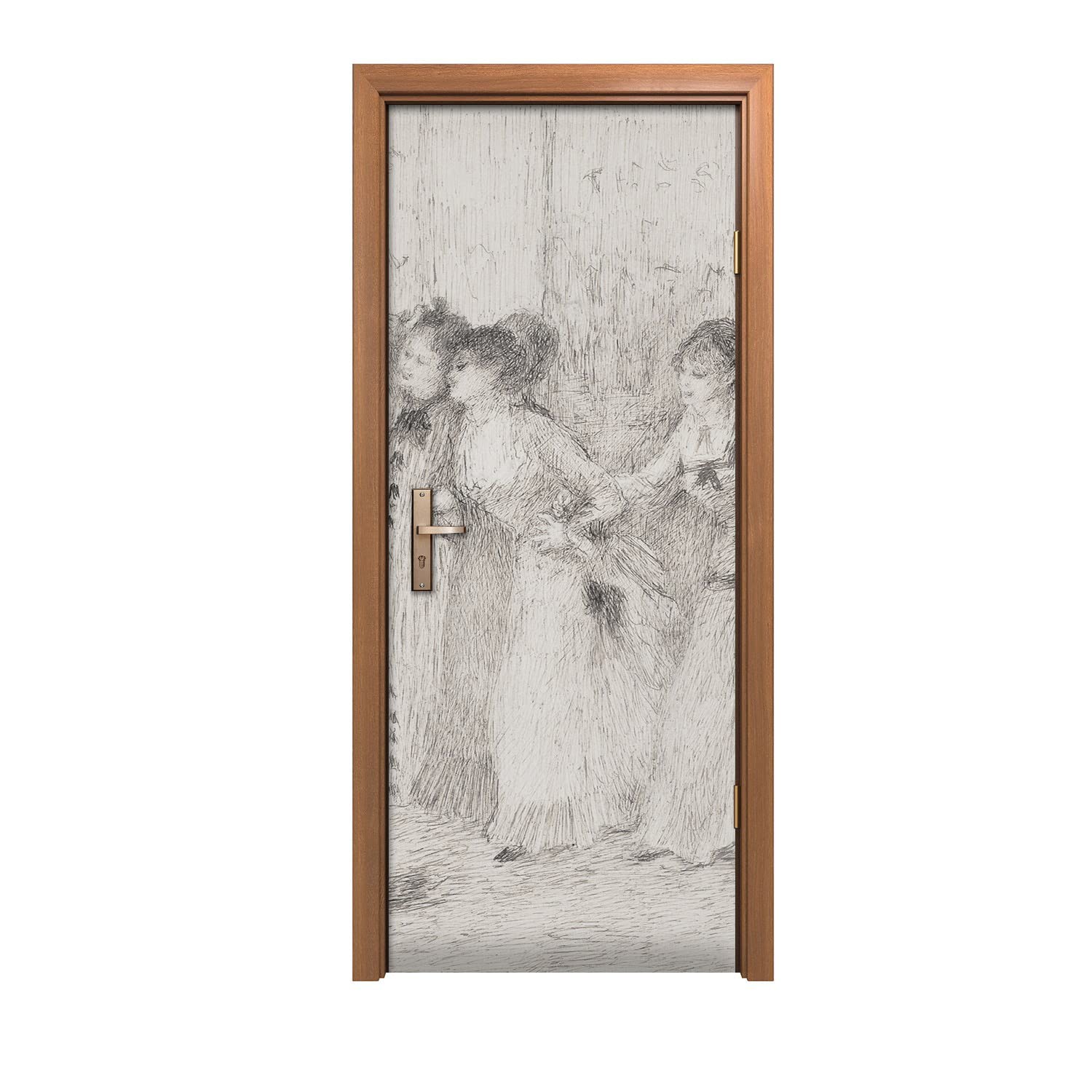 Croquis d'une femme autocollant de porte pour sublimer la décoration de votre chambre