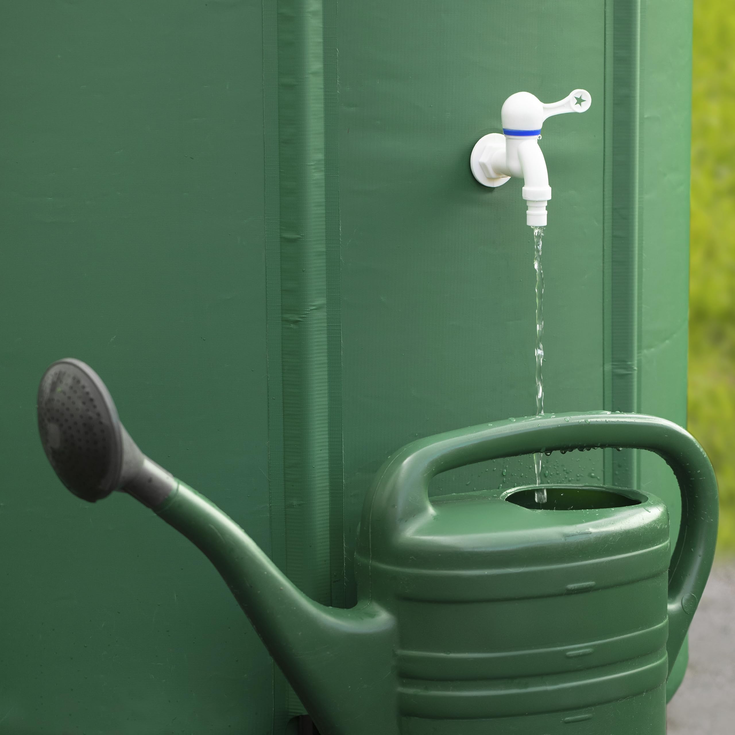 Meister Serbatoio dell'acqua piovana pieghevole – 250 litri – 88 x Ø 60 cm – plastica – verde/canna piovana/serbatoio acqua/serbatoio acqua / 9968100