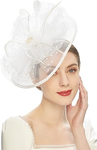 Sombreros para mujer, estilo de los años 50, tocados con velo y flor, para cóctel, boda, fiesta de té, iglesia, sombrero de derbi