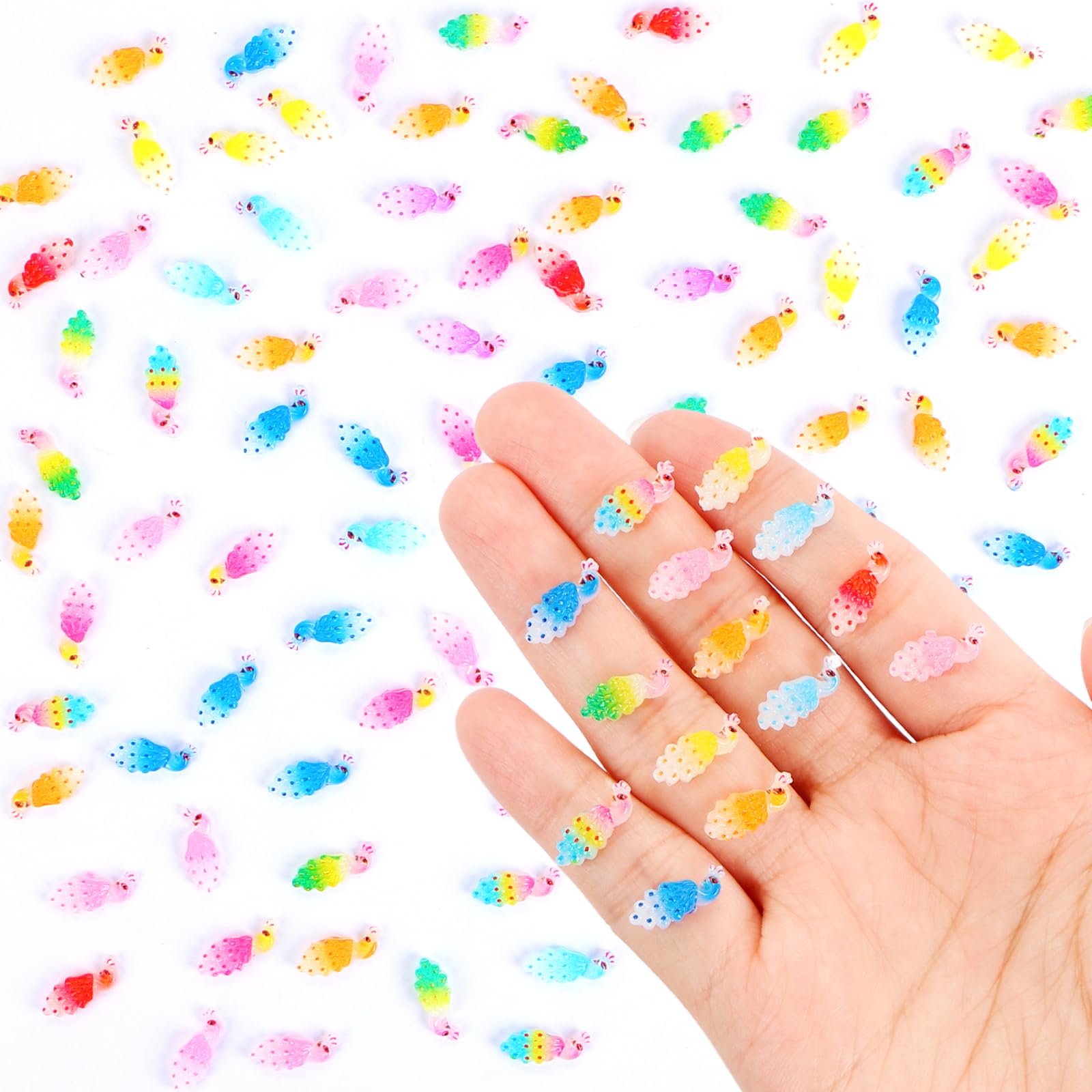 100 Pieces Tiny Peacock Decor for Dollhouse Miniatures Resin Animals for Crafts Tiny Things for Fairy Garden Micro Landscaping Decoration