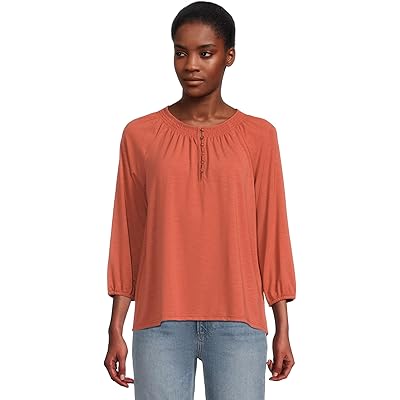 L.L.Bean Camden Hills Tee Three-Quarter-Sleeve faded redwood