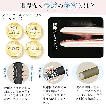 超音波アイロン Amazon | Kiboer 超音波トリートメント ヘアアイロン 美髪ケア 髪質