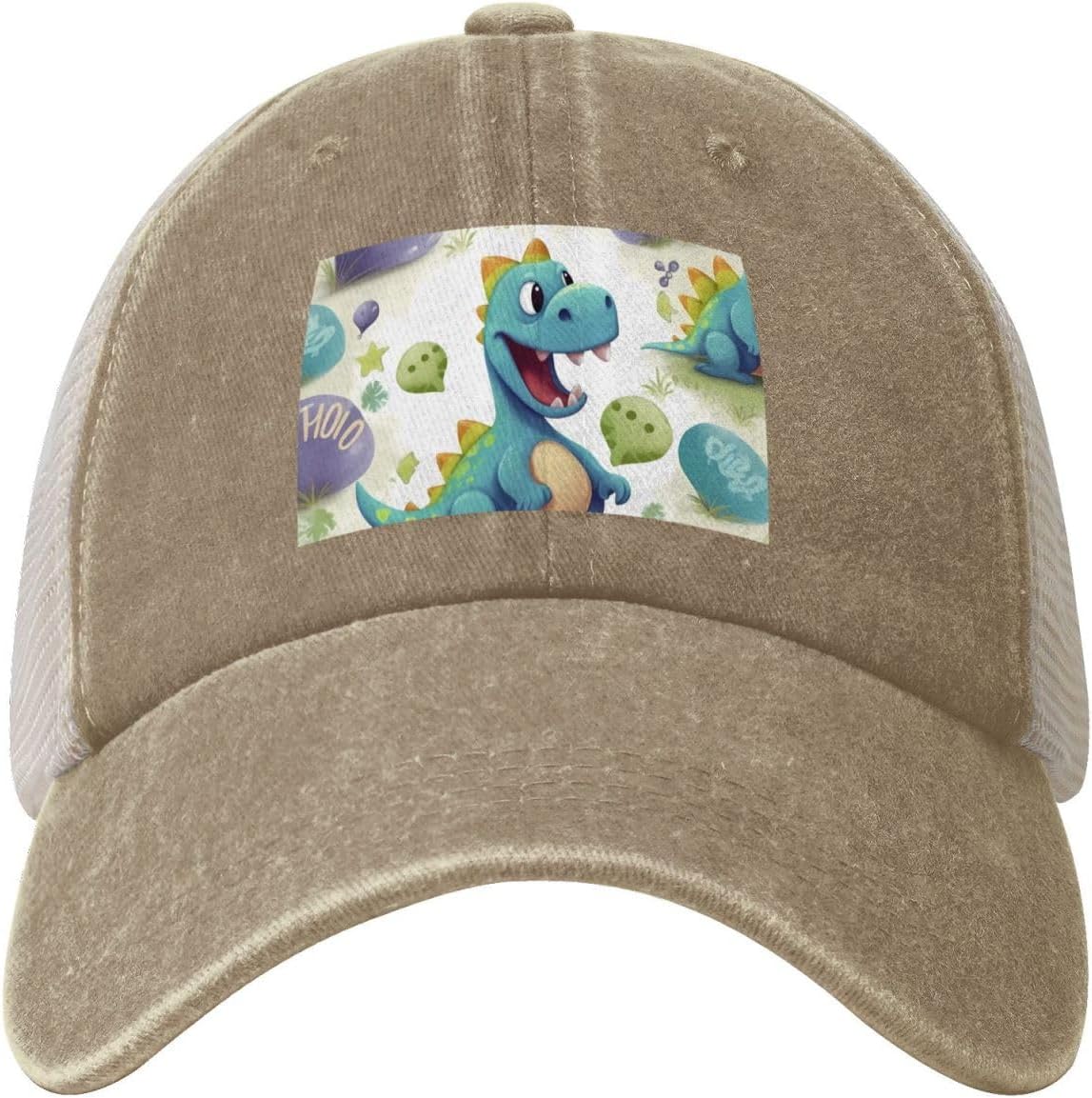 Snapback Trucker Hats Cute Dinosaur Cowboy Baseball Caps Adjustable Blank Mesh Ball Caps for Men Women