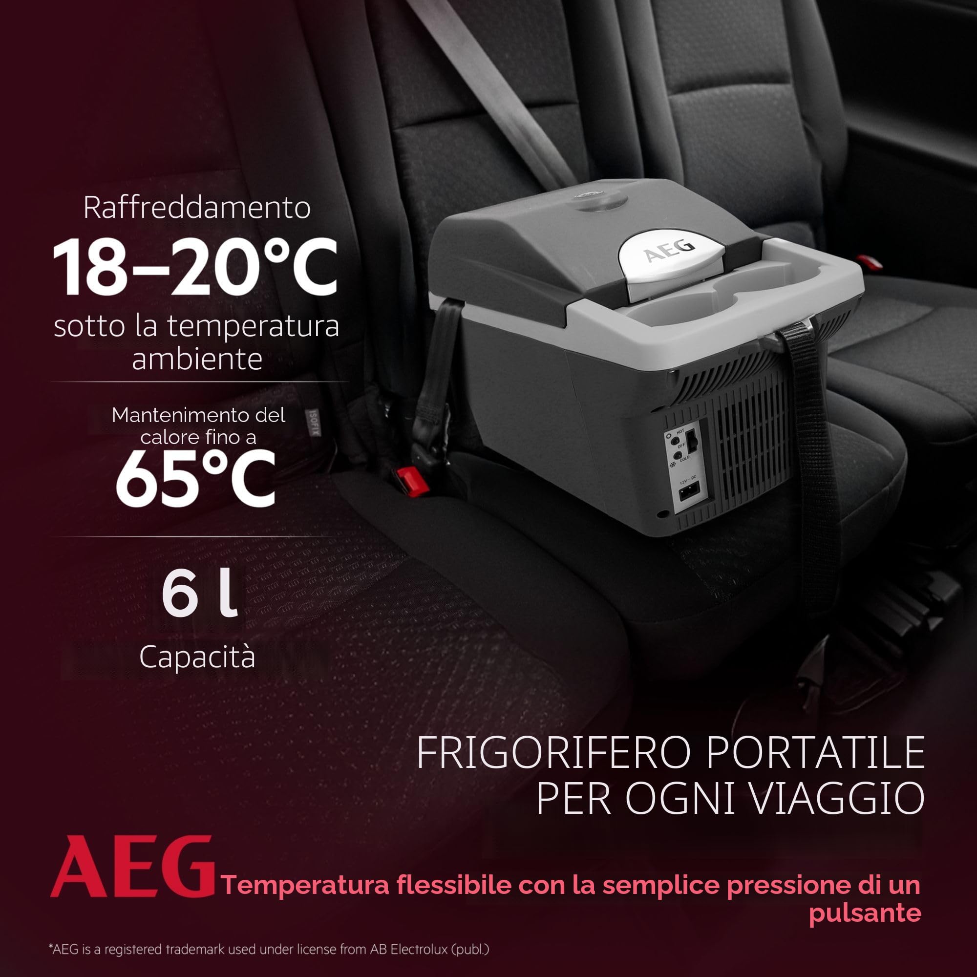 AEG Automotive 10693 Board-Bar BK 6-Contenitore termoelettrico da 6 Litri, 12/230 Volt, Presa, richiudibile in Auto, 6 Liter