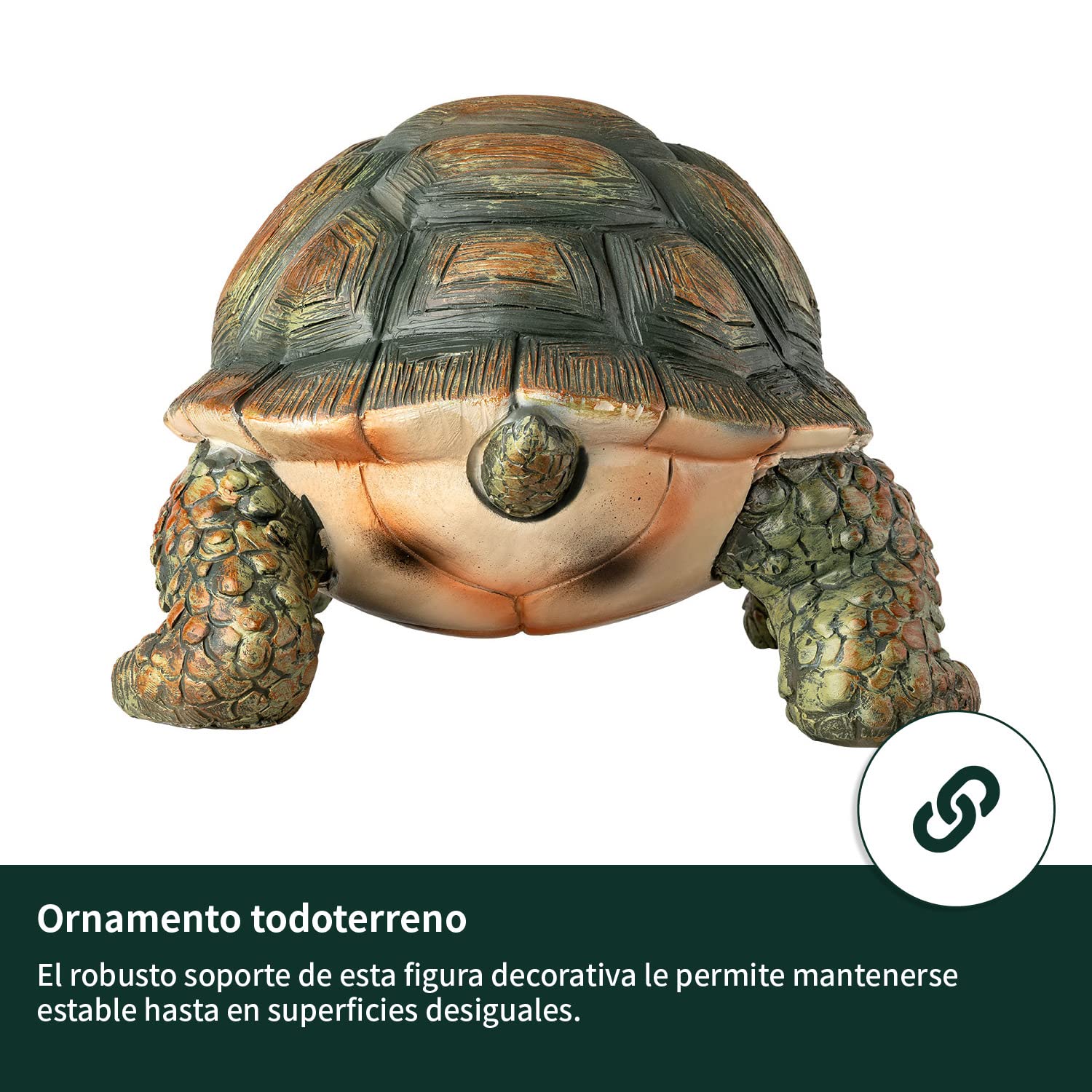 VERDOBA Figura para jardín tamaño Real (Tortuga). Decoración para Exterior. Escultura con Forma de Animal. Figurín Decorativo de Piedra.