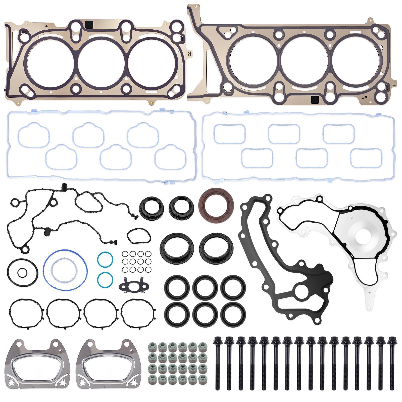 3.6 Cylinder Head Gasket Set with Bolts Compatible with 2016-2020 Dodge Durango Jeep Grand Cherokee, Ram 1500 2019-2020, Chrysler Pacifica Voyager 2017-2020 3.6L V6 Replace# HGS1184