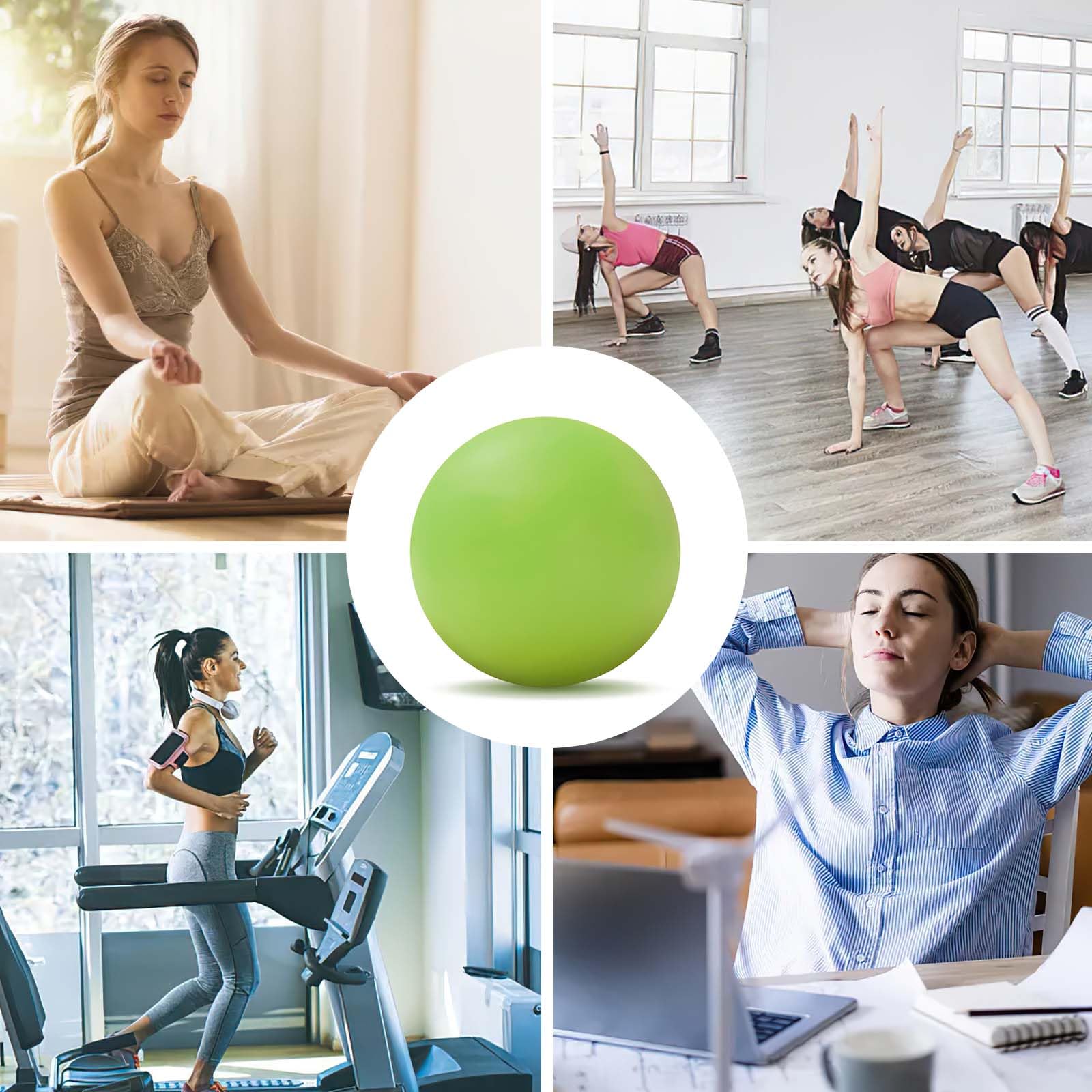 unitedessentialgoods Massage Lacrosse Ball for Sore Muscles, Shoulders, Neck, Back, Foot, Body, Deep Tissue, Trigger Point, Muscle Knots, Yoga and Myofascial Release (Green) 5