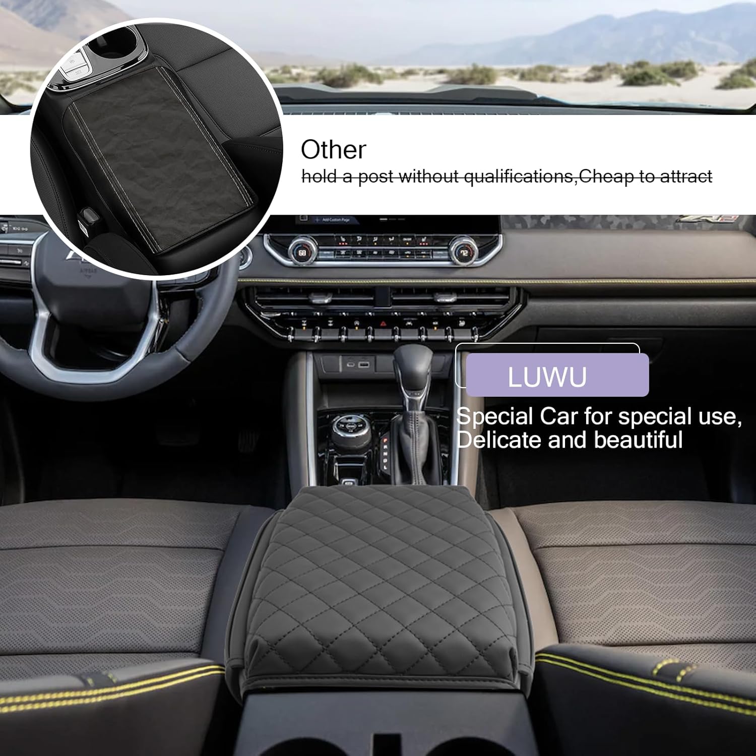 LUWU for 2023 2024 Chevy Colorado Center Console Cover 2023 Colorado Armrest Cover Pad 2023 2024 Colorado Accessories Center Console Pad 2023 Colorado WT/LT/Trail Boss/Z71/ZR2 Armrest Console Cover