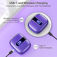 Vista 3 de TAGRY Auriculares Bluetooth Verdaderamente Inalámbricos 60H Reproducción Pantalla LED de Energía Auriculares con Estuche de Carga Inalámbrica IPX5