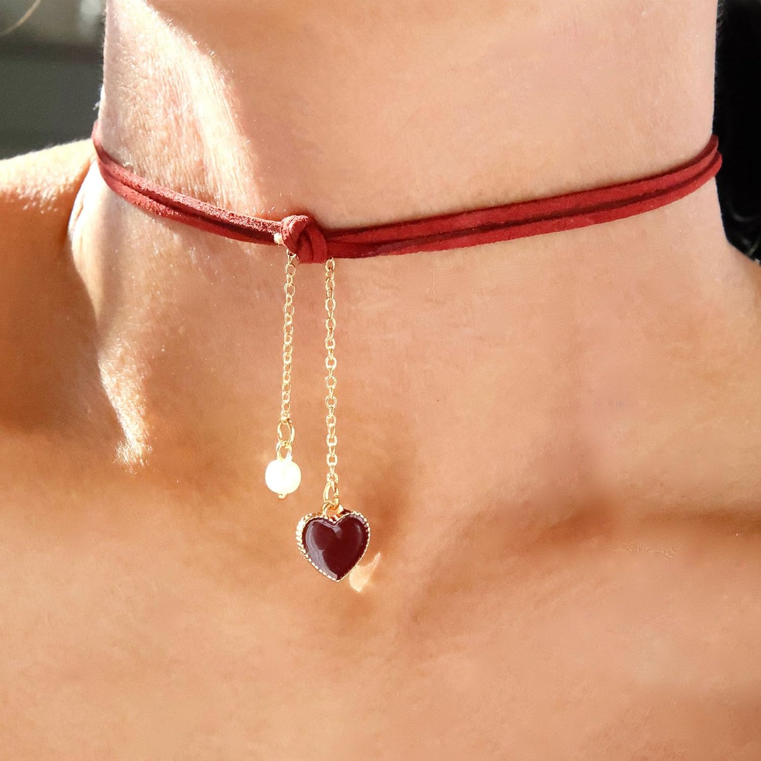 Choker Necklace for Women Black Velvet Choker Heart & Cross Gothic Necklace, Punk Classic Rose Jewelry, Valentine’s Day Gift Accessories - Image 2