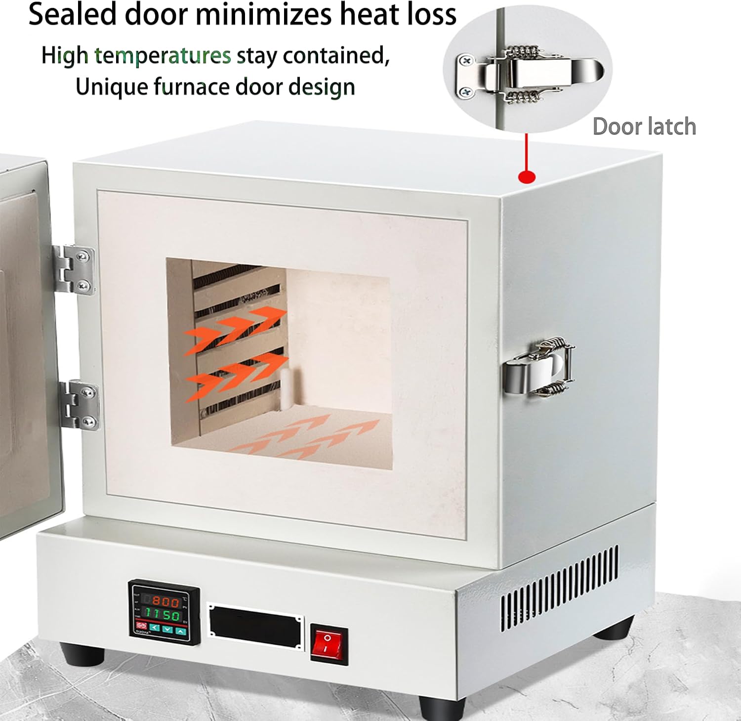 YIMAKEY Digital Display Electric Kiln, Professional Jewelry Kiln, Home Ceramic Kiln, Laboratory Muffle Furnace, Maximum Temperature 1150°C=2100°F, Voltage (110V/220V).