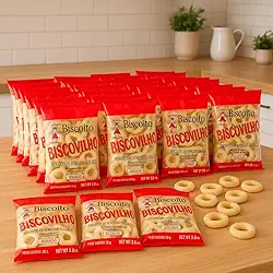 Biscovilho Biscoito de Polvilho Salgado, 80g, Pacote com 10 Unidades, Assado
