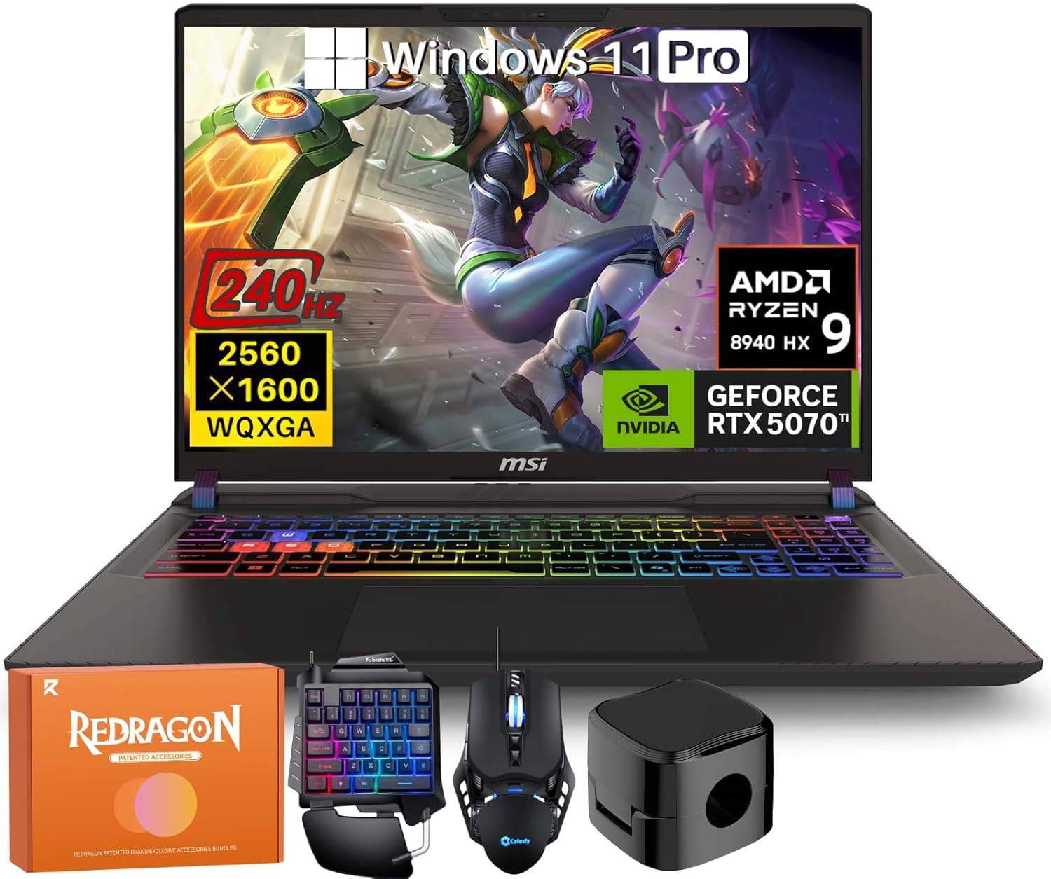 MSI GS75 Stealth 10SF-609 17.3" 240Hz Ultra Thin and Light Gaming Laptop Intel Core i7-10875H RTX2070 32GB 512GB NVMe SSD Win10PRO VR Ready