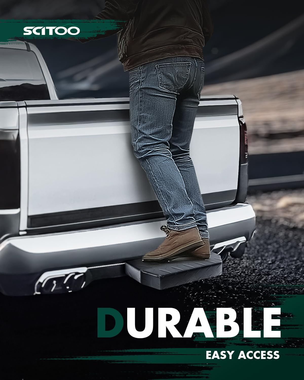 SCITOO Hitch Step 12" Universal Tow Bumper Step with Pin - Compatible with 2-Inch Receiver for Trucks, SUVs, and Cars