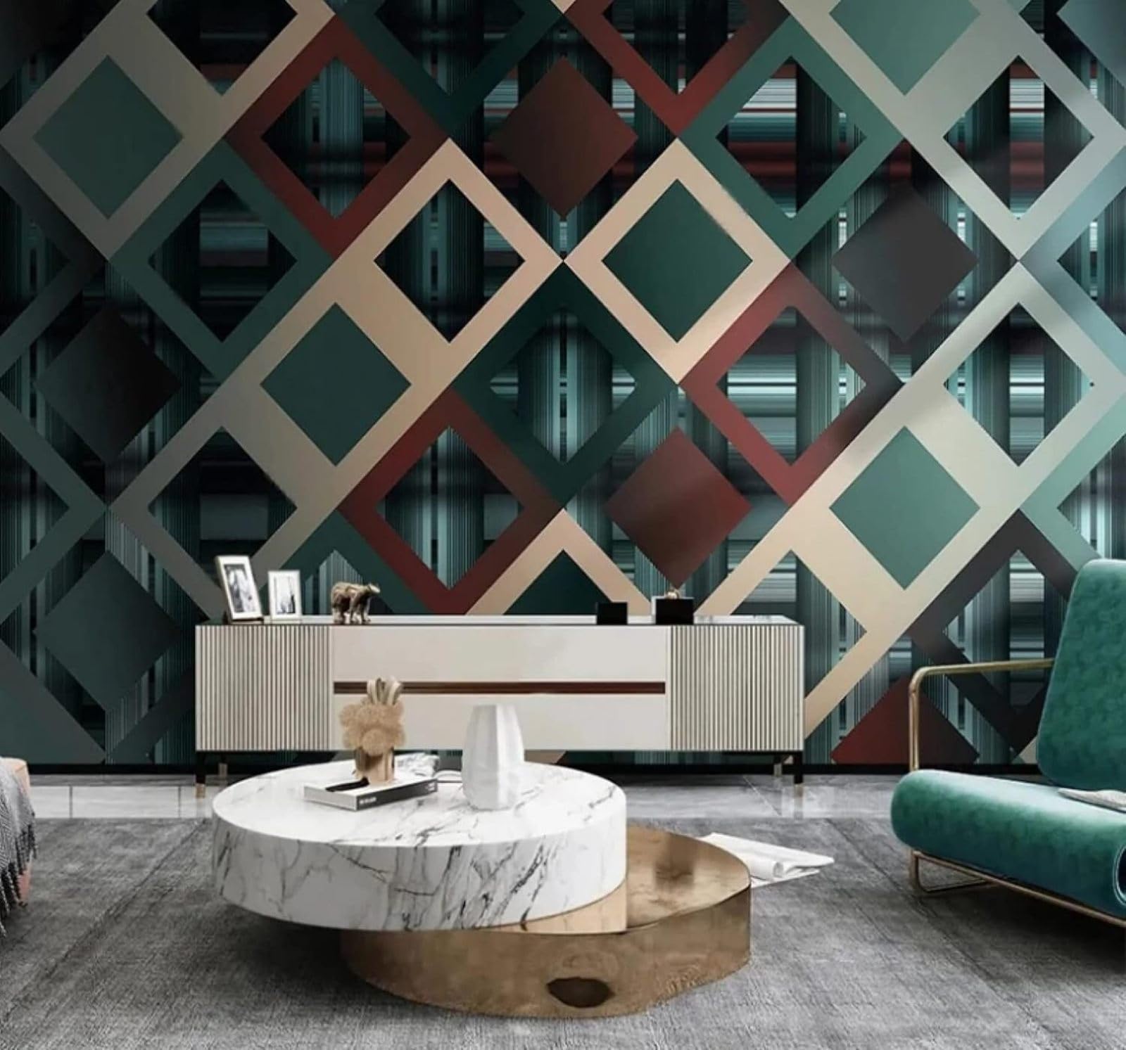 XLMING Abstract Creative Geometric Lines Grid 3D Wallpaper Luxury Home Dining Decor Paste Sofa Living Room The Wall for Bedroom Mural-400cm×280cm
