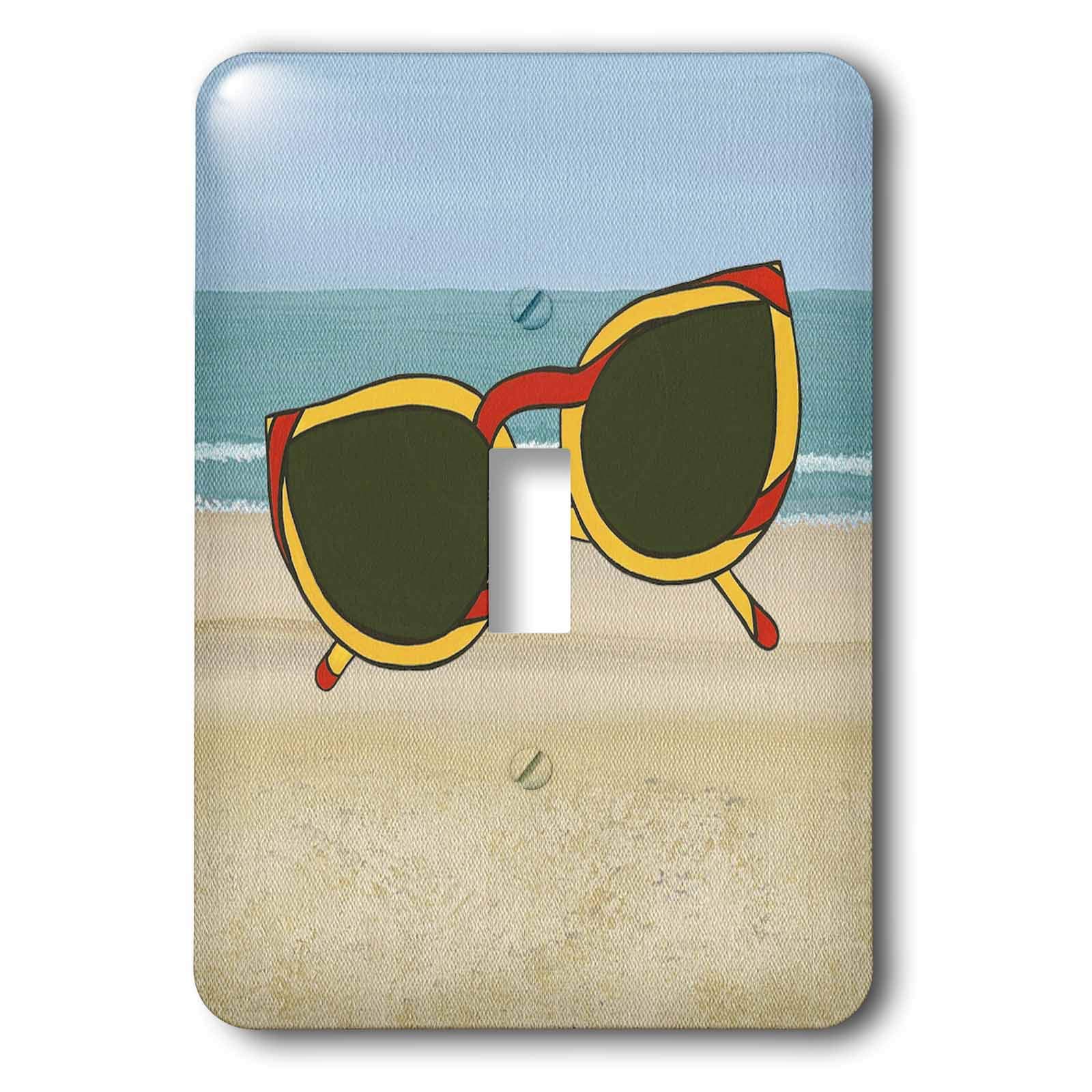 Interrupteur lunettes de soleil plage 3dRose lsp_43253_1 plaque murale multicolore unique