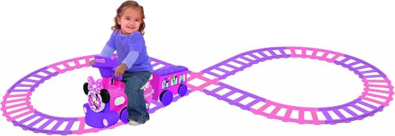 Kiddieland Minnie Mouse Ride-On Train with Track, Motorized Caboose &