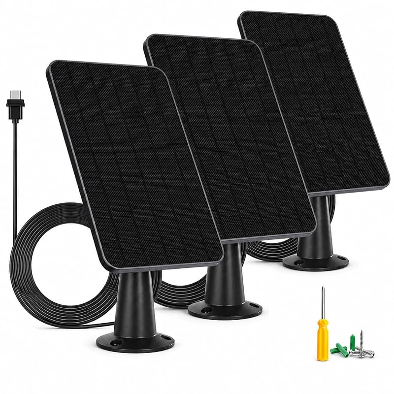 Kit com 3 Painéis Solares de 5 W para Câmera Blink Outdoor 4 e Outdoor 2K+ WININMETA HHUSSP-BK4th