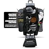 Optimus Catcher's Bag, Rolling Equipment Bag Holds All Baseball & Softball Gear, 7 Internal Bat Sleeves, Cleat Compartment, Personalization Panel & Hooks