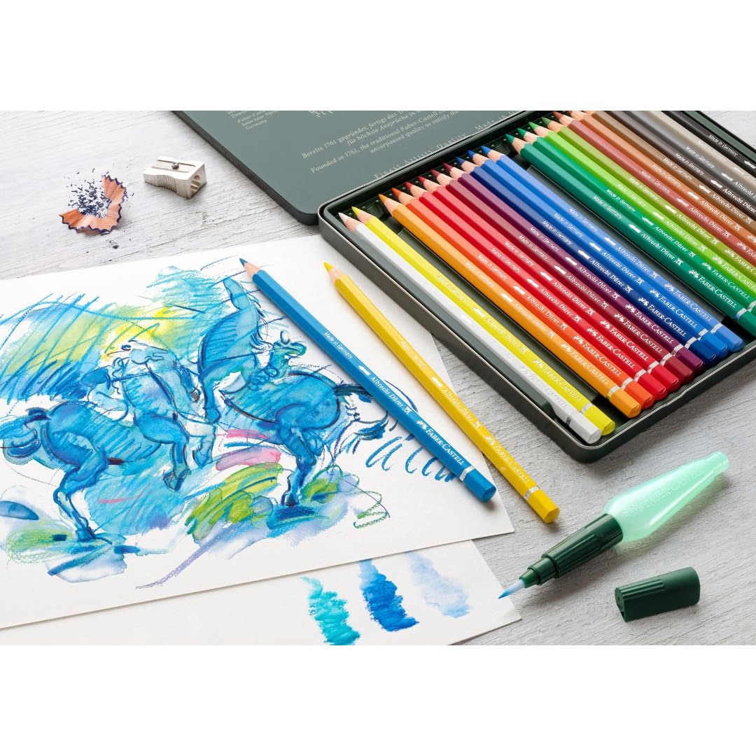 Faber-Castell Künstler-Aquarellstift ALBRECHT DÜRER®,24 Farben sortiert im Metalletui; Packungsinhalt: 24 Stück