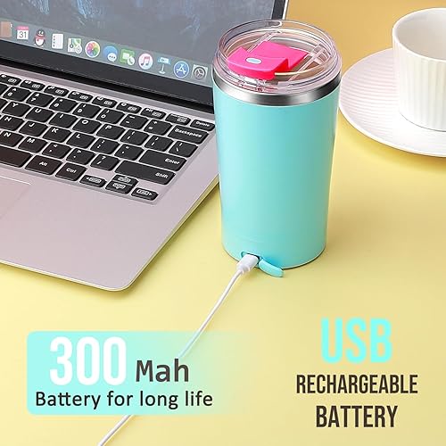 Miniatura 7 de Taza de café eléctrica con sistema de mezcla, taza automezclable de 400ML de acero inoxidable, taza mezcladora automática adecuada para café, leche