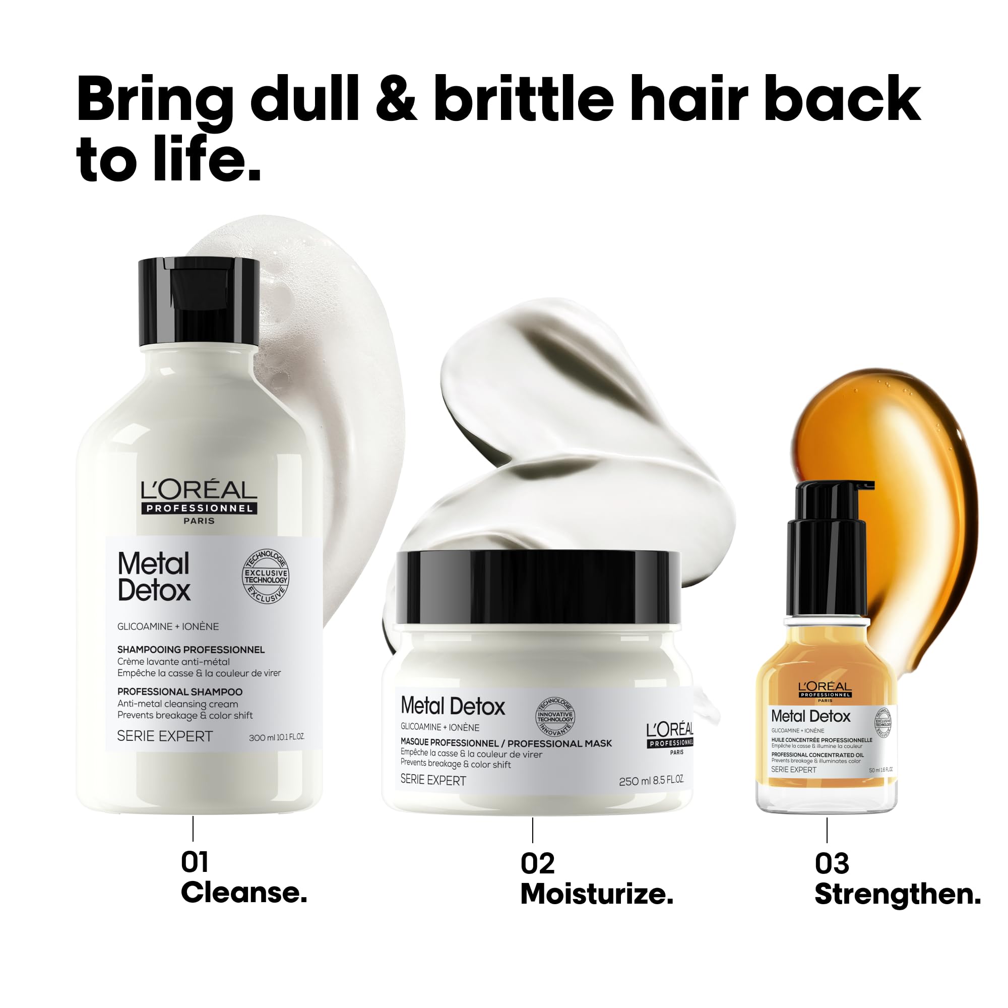 L'Oréal Professionnel Mini Duo zestaw prezentowy, szampon i maska przeciw łamaniu włosów, do włosów łamliwych i zniszczonych, chroni i usuwa cząstki metalu, z glikoaminą, detoksykacją metali, 100 ml i
