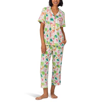 Bedhead PJs Cotton Knit Short Sleeve Cropped PJ Set Women