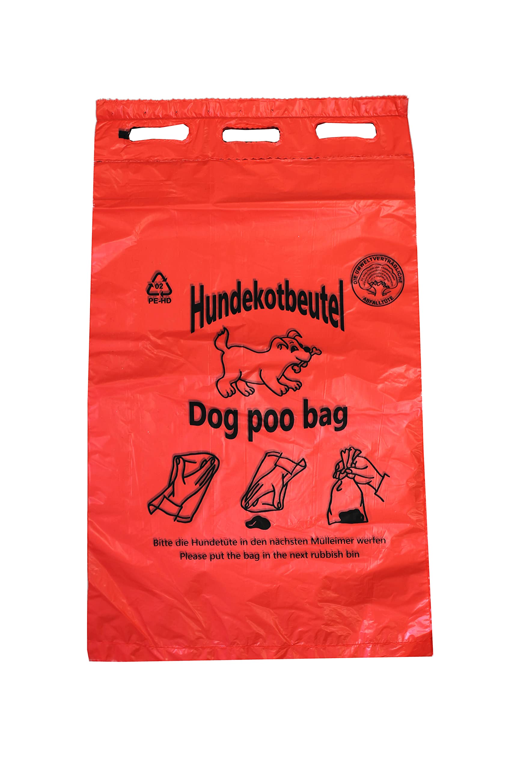 Bolsas para excrementos de perro rojas, ecológicas, con estampado rojo y negro, se puede arrancar, 20 x 32 cm, diferentes cantidades (3000)