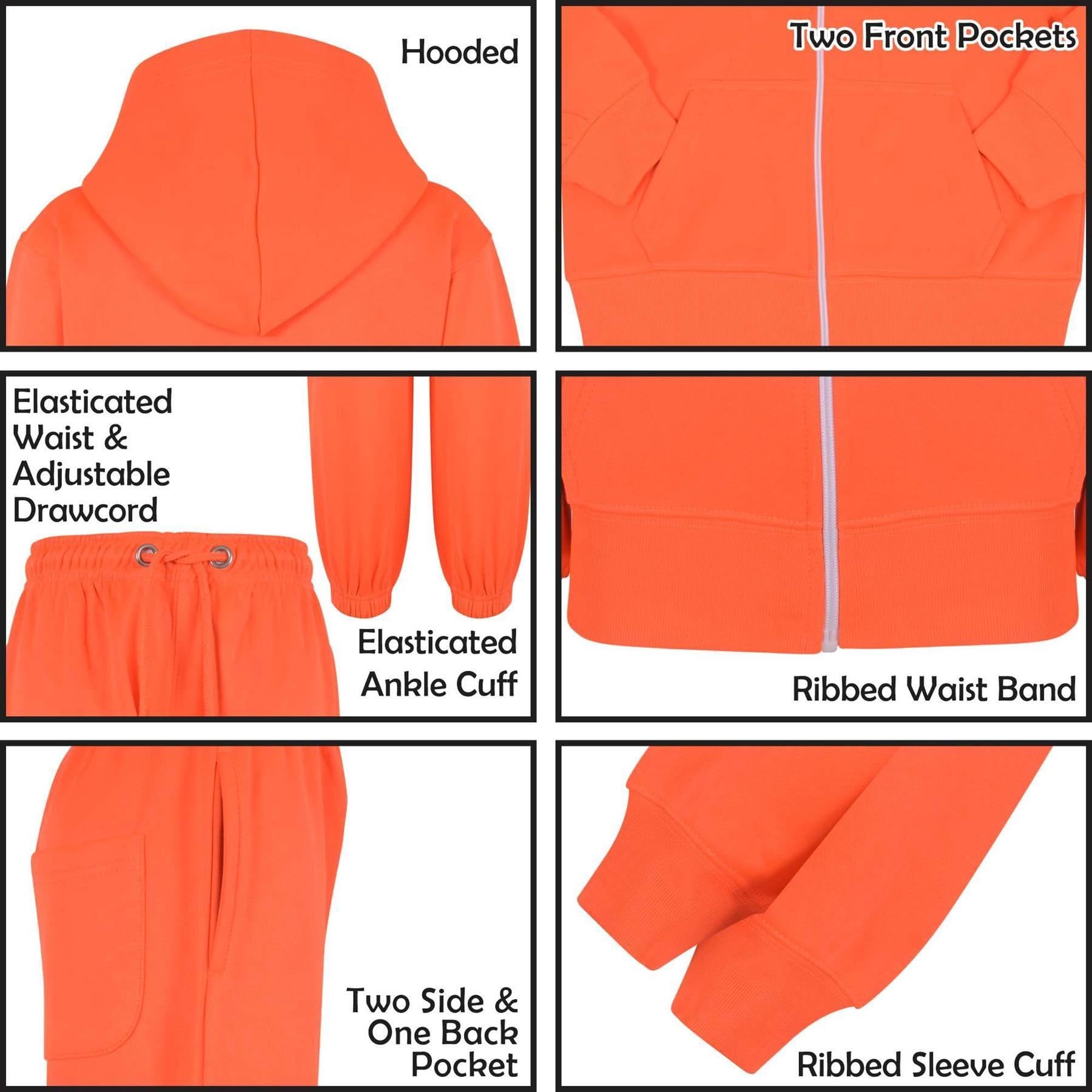 A2Z 4 Kids Ragazze Ragazzi Solido Tuta Felpa Con Cappuccio Con Joggers Pantaloni Della Tuta Sportivo Activewear Set Bambini Per Ragazze Ragazzi Età 2-13 Anni