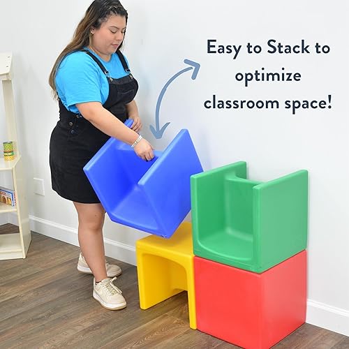 Miniatura 46 de Children's Factory Adapta-Bench, CF910-057 Almond, asientos flexibles para niños, aulas, muebles preescolares y de guardería, sillas para niños