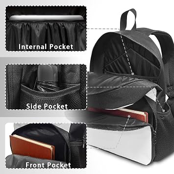 Horeset American Flag Print Backpack Set for Boys Kids with Pencil Case Picnic Lunch Box Water Bottle Sling Bag, Front Pocket Fish Pattern School Bag Elementary School Rucksack - 4 in 1