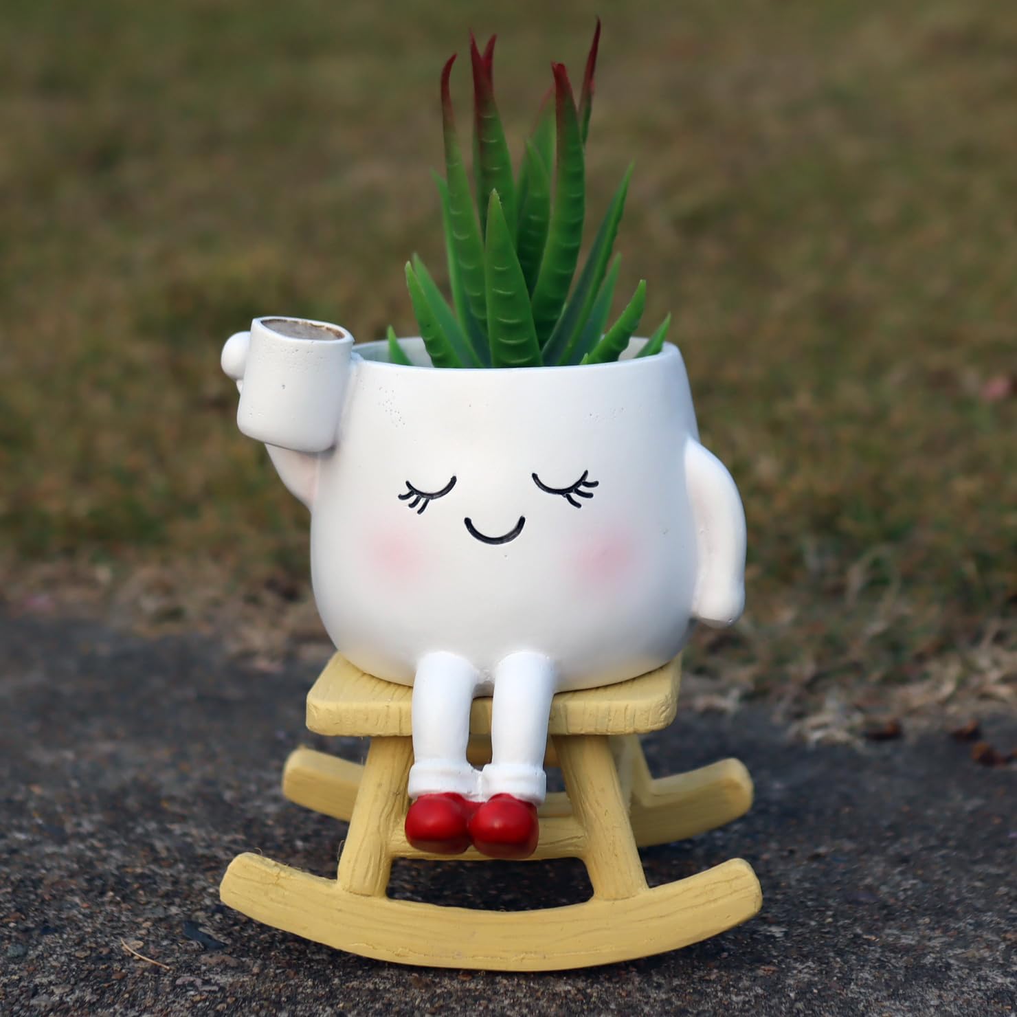 Dolkgy Cute Plant Pots Face Planters Set, Fun Head Planters Cactus Succulent Pots for Indoor Outdoor Plants, Unique Flower Vase Gift Kit for Plant Lover