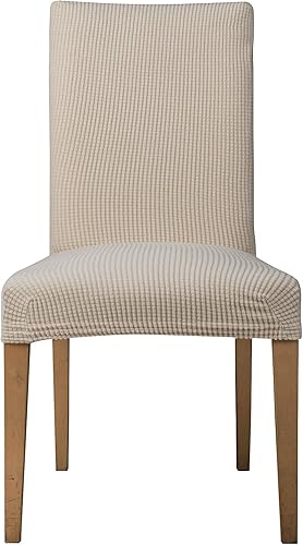 Everest Supply Paquete de 4 fundas para silla de comedor, poliéster, elastano, tela jacquard estirable para uso comercial, para alquileres y uso