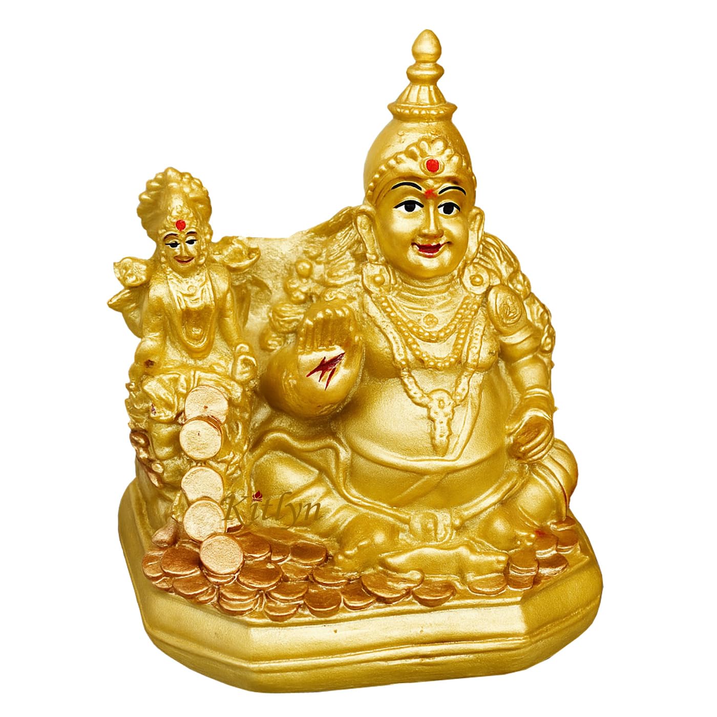 Lakshmi Kuber God Statue, Laxmi Kuber Murti for Diwali Pooja & Gift use Home/Temple/Office Decorative Showpiece - 10 cm