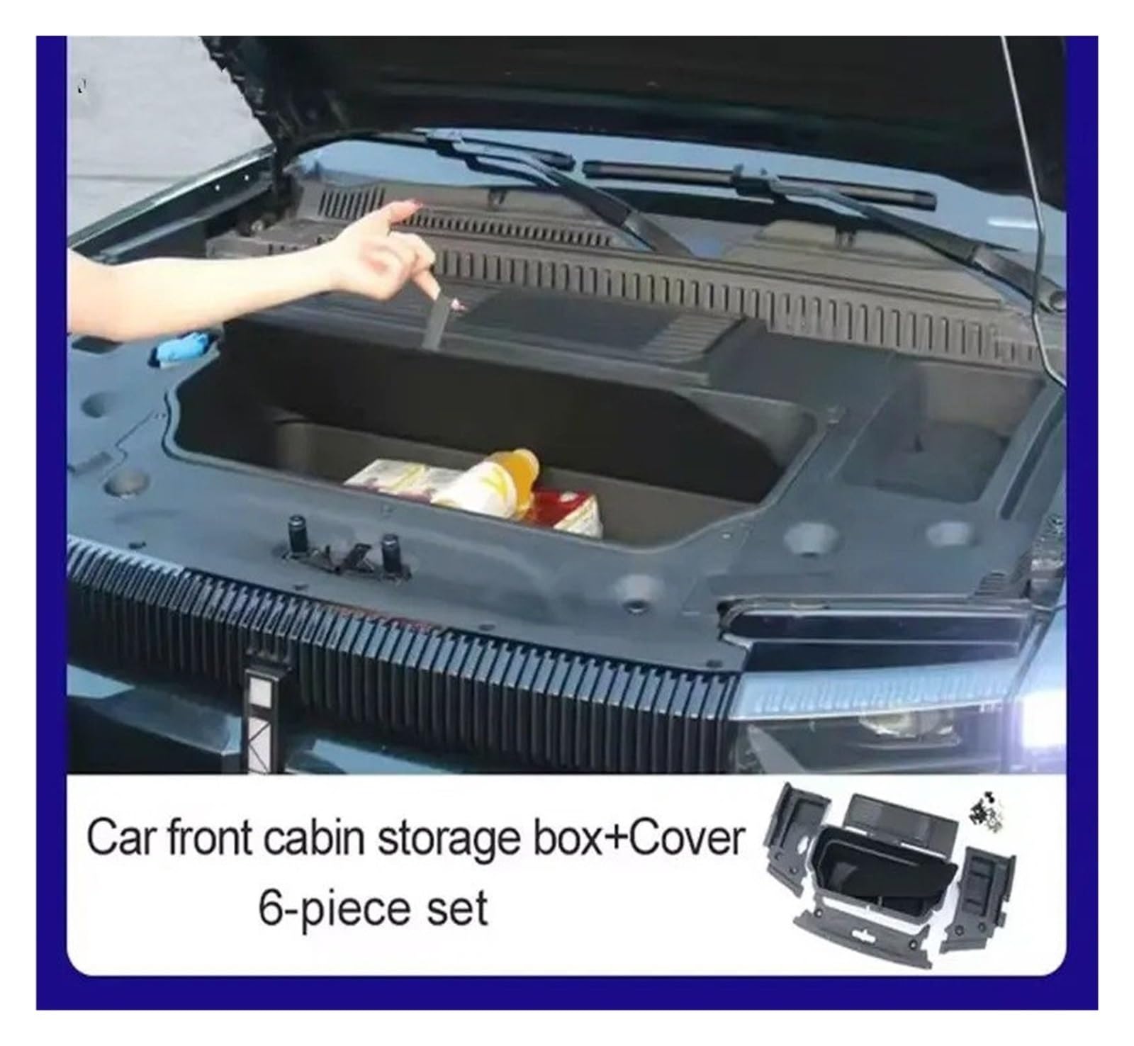 Lhdktee Cargo Cover Front Trunk Hood Storage Box For Chery For ICAR 03 For Jaecoo 6 J6 EV 2024 2025 FFront Engine Compartment Rear Trunk Parcel Shelf(6piece)