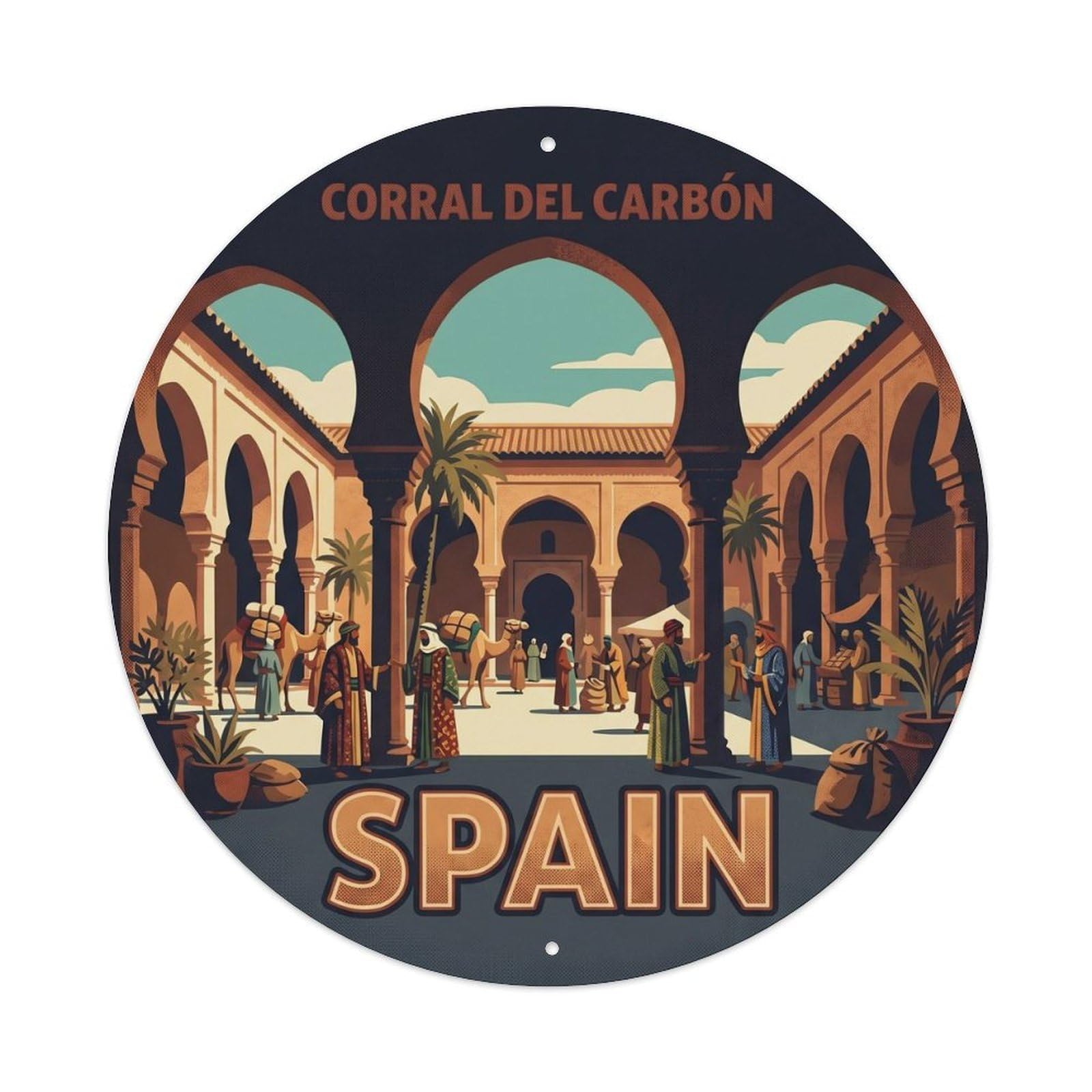 Sevilla Corral Del Carbon Spain Landmark Travel Metal Tin Sign