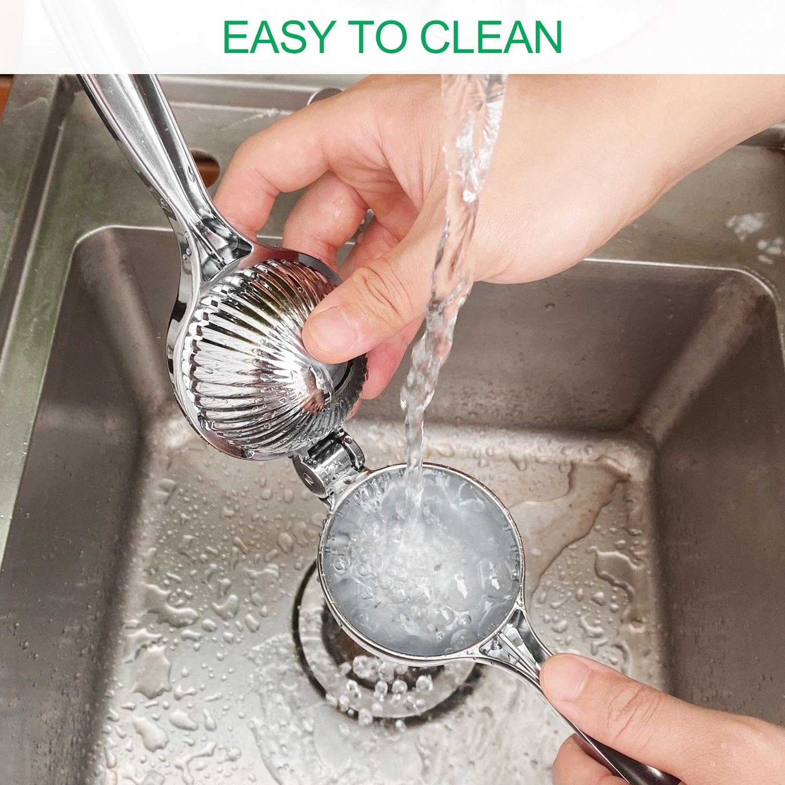 Ravytha Spremilimone Manuale, Spremi Limone Manuale, Spremiagrumi Professionale a Leva di Alluminio, con diametro di 7cm, Spremitiagrumi Manuale, per Cucina, Bar e Ristorante (Argento) - 4